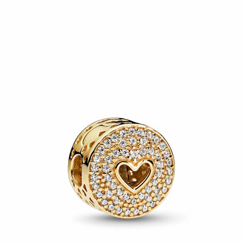 Pandora Australia Heart of Luxury Clip Charm - 14k Gold | CYDOXZ017